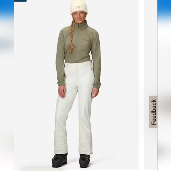 Marmot Women’s Insulated White Kate Ski Pants - Picture 3 of 11